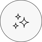 Проста черна линейна рисунка на три искрящи икони, идеална за брандиране на Интериорен дизайн Studio28a.